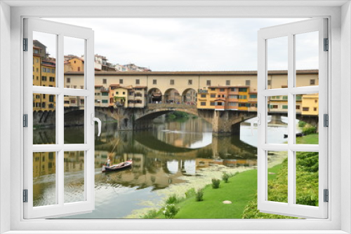 Fototapeta Naklejka Na Ścianę Okno 3D - Barquero remando, Florencia