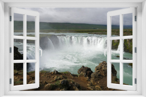 Fototapeta Naklejka Na Ścianę Okno 3D - der Wasserfall Godafoss in Island