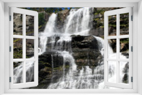 Fototapeta Naklejka Na Ścianę Okno 3D - Tvindefossen -Waterfall In Norway