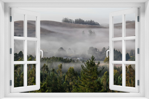 Fototapeta Naklejka Na Ścianę Okno 3D - Nature: Morning fog in the hills