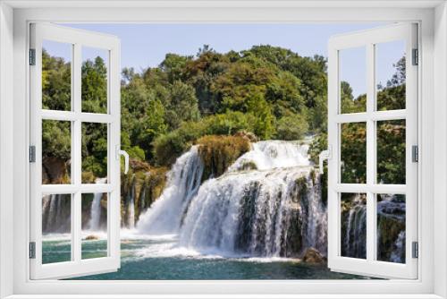 Fototapeta Naklejka Na Ścianę Okno 3D - Waterfalls in Krka, Croatia park lake