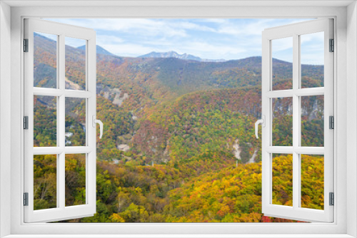 Fototapeta Naklejka Na Ścianę Okno 3D - Mt.Nantai surrounded by autumn colours in Autumn