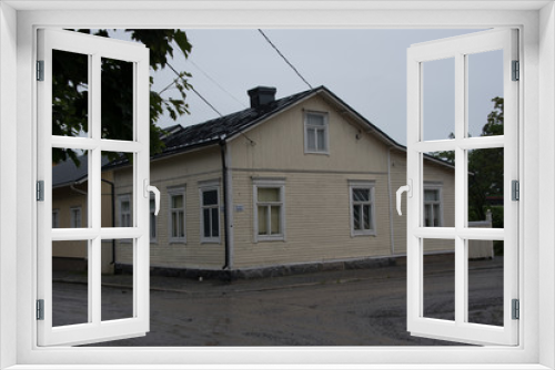 Fototapeta Naklejka Na Ścianę Okno 3D - Wooden house in Jakobstad, Finland