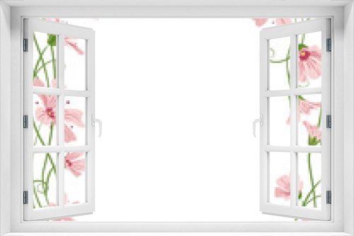 Fototapeta Naklejka Na Ścianę Okno 3D - Rectanguar border frame element gypsophila flowers