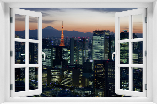 Fototapeta Naklejka Na Ścianę Okno 3D - Tokyo dusk