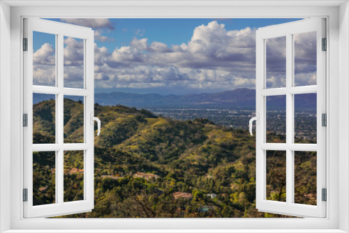 Fototapeta Naklejka Na Ścianę Okno 3D - Rolling Hills of San Fernando Valley from Mulholland Drive sceni