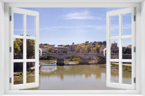 Fototapeta Naklejka Na Ścianę Okno 3D - Bridge over the tiber river in Rome