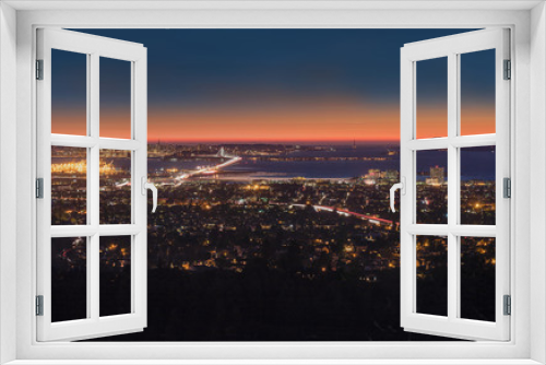 Fototapeta Naklejka Na Ścianę Okno 3D - Panorama Night View of San Francisco Bay, East Bay, Oakland, Mon