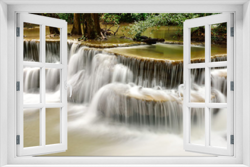 Fototapeta Naklejka Na Ścianę Okno 3D - Waterfall in tropical deep forest