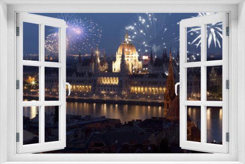 New Year in the city - Budapest with fireworks