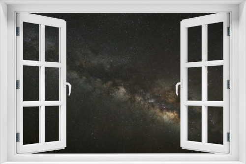 Fototapeta Naklejka Na Ścianę Okno 3D - Milky Way galaxy, Long exposure photograph, with grain.High resolution