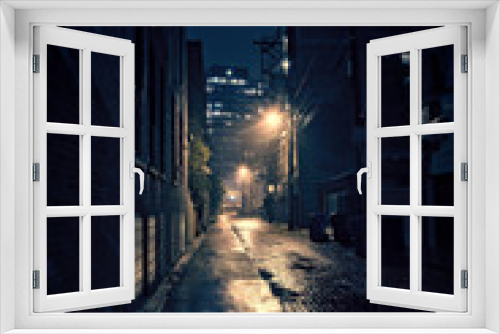 Fototapeta Naklejka Na Ścianę Okno 3D - Dark City Alley