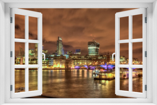 Fototapeta Naklejka Na Ścianę Okno 3D - London skyline at night