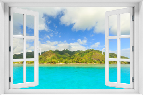 Fototapeta Naklejka Na Ścianę Okno 3D - Beautiful sea Moorae Island at Tahiti , PAPEETE, FRENCH POLYNESI