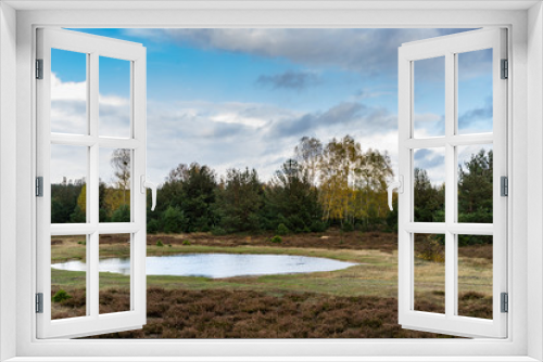 Fototapeta Naklejka Na Ścianę Okno 3D - lake by the forest in autumn