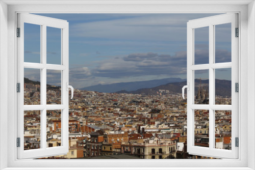 Fototapeta Naklejka Na Ścianę Okno 3D - Barcelona cityscape
