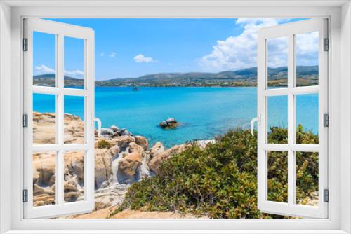 Fototapeta Naklejka Na Ścianę Okno 3D - Crystal clear azure sea water of Kolymbithres beach, Paros island, Greece
