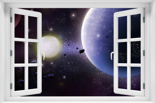 Fototapeta Naklejka Na Ścianę Okno 3D - Universe, Star Region. Video Game's Digital CG Artwork, Concept Illustration, Realistic Cartoon Style Background

