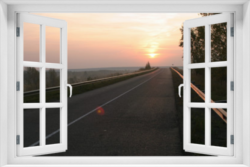 Fototapeta Naklejka Na Ścianę Okno 3D - Road to sunset