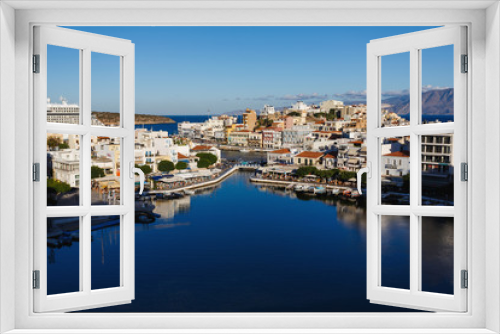 Fototapeta Naklejka Na Ścianę Okno 3D - Cityscape of Agios Nikolaos, Greece