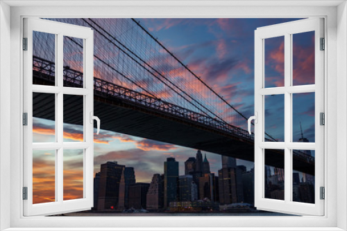 Fototapeta Naklejka Na Ścianę Okno 3D - Manhattan Sunset from Brooklyn