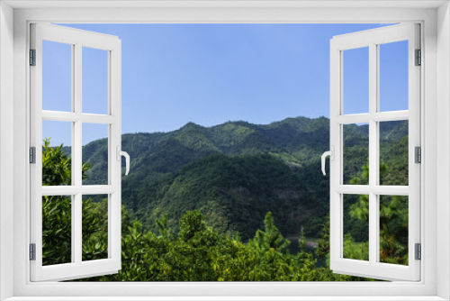 Fototapeta Naklejka Na Ścianę Okno 3D - The mountains scenery with blue sky
