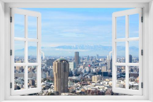 Fototapeta Naklejka Na Ścianę Okno 3D - View of Tokyo city in winter from Tokyo tower