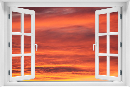 Fototapeta Naklejka Na Ścianę Okno 3D - orange sunset clouds