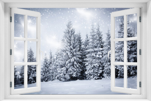Fototapeta Naklejka Na Ścianę Okno 3D - snowy winter landscape