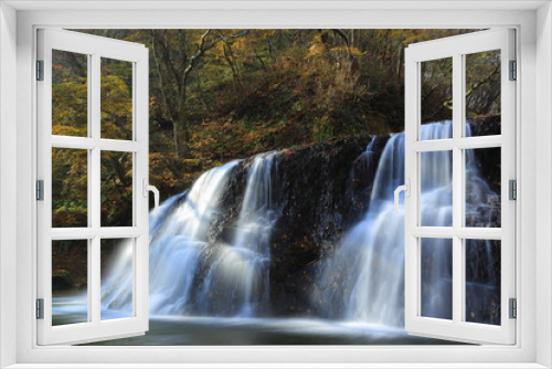 Fototapeta Naklejka Na Ścianę Okno 3D - 葛丸渓流　紅葉の一の滝