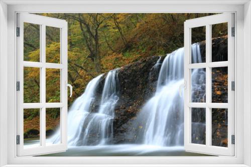 Fototapeta Naklejka Na Ścianę Okno 3D - 葛丸渓流　紅葉の一の滝