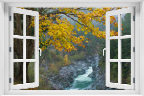 Fototapeta Naklejka Na Ścianę Okno 3D - Fall colours over valley