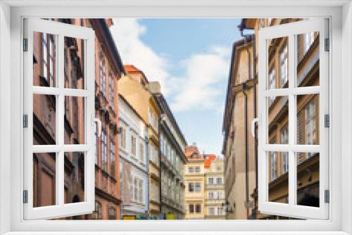 Fototapeta Naklejka Na Ścianę Okno 3D - View to the street in the old center of Prague