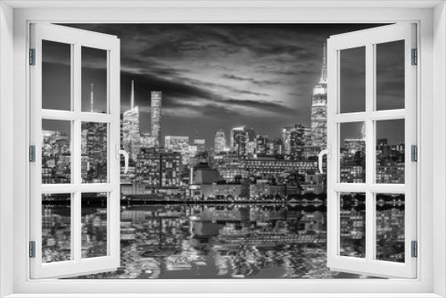 Fototapeta Naklejka Na Ścianę Okno 3D - Manhattan skyline by night