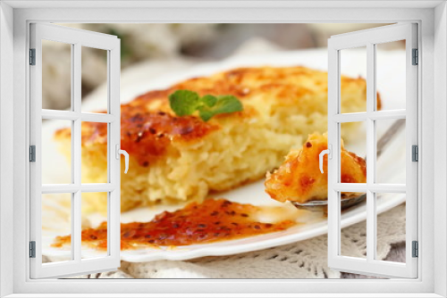 Fototapeta Naklejka Na Ścianę Okno 3D - Portion of cottage cheese casserole