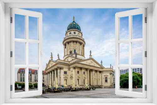 Fototapeta Naklejka Na Ścianę Okno 3D - View on German Cathedral and trees on Gendarmenmarkt in Berlin, Germany, Europe