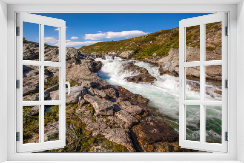 Fototapeta Naklejka Na Ścianę Okno 3D - landscape Norway mountains Dovrefjell river