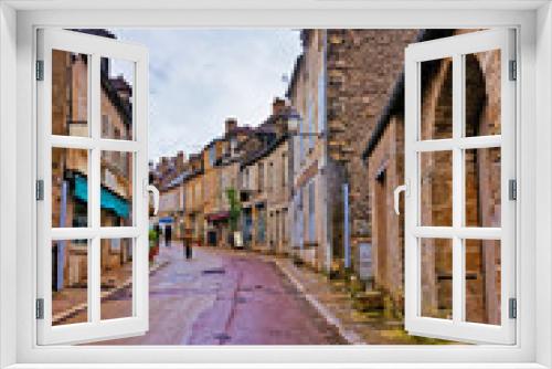 Fototapeta Naklejka Na Ścianę Okno 3D - Narrow Street of Vezelay in Bourgogne Franche Comte in France