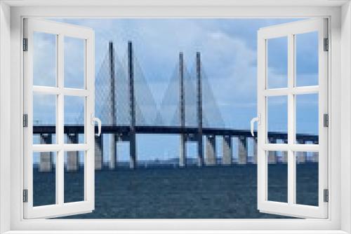 Fototapeta Naklejka Na Ścianę Okno 3D - View to Öresund bridge over the Baltic Sea, Sweden 