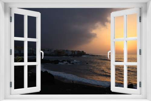 Fototapeta Naklejka Na Ścianę Okno 3D - Sonnenuntergang Teneriffa am Meer
