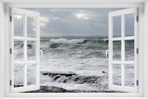 Fototapeta Naklejka Na Ścianę Okno 3D - Mediterranean stormy seascape on the coast of Mallorca