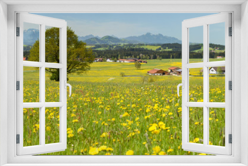 Fototapeta Naklejka Na Ścianę Okno 3D - Panorama Landschaft in Bayern im Frühling