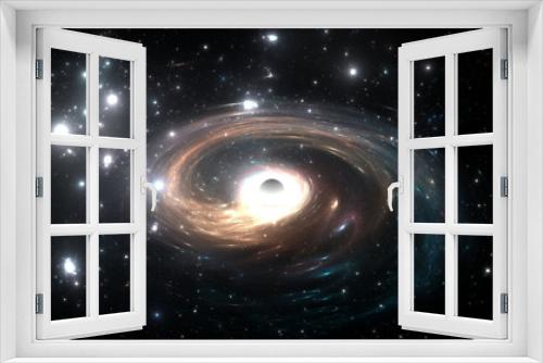 Fototapeta Naklejka Na Ścianę Okno 3D - Black hole in deep space