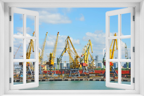 Fototapeta Naklejka Na Ścianę Okno 3D - Port cargo crane