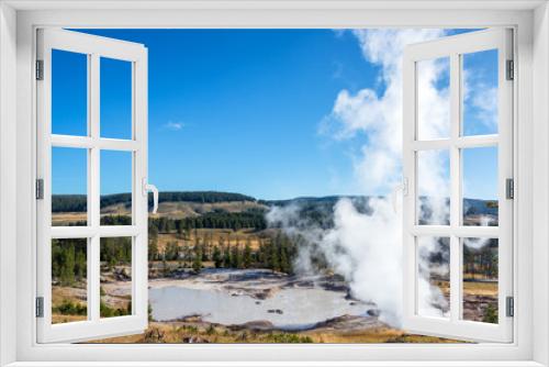 Fototapeta Naklejka Na Ścianę Okno 3D - Steam at Mud Volcano Area