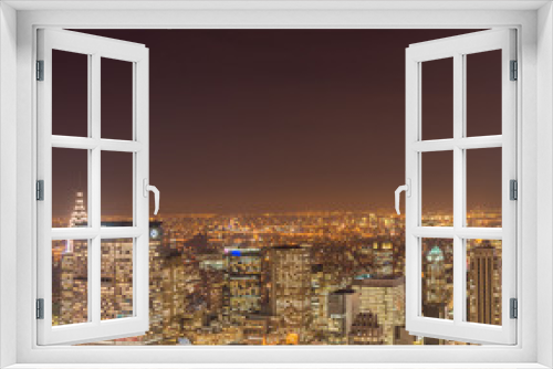 Fototapeta Naklejka Na Ścianę Okno 3D - View of New York Manhattan during sunset hours