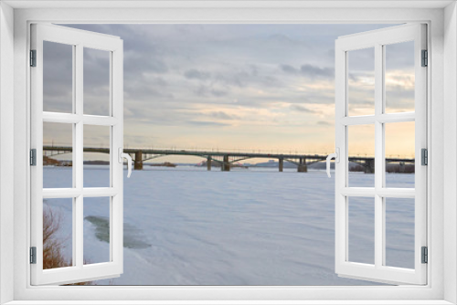 Fototapeta Naklejka Na Ścianę Okno 3D - winter bridge