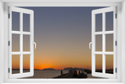 Fototapeta Naklejka Na Ścianę Okno 3D - sunset lights on Sicily western coastline