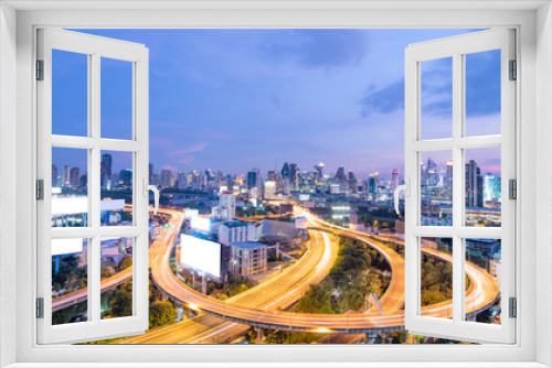 Fototapeta Naklejka Na Ścianę Okno 3D - Bangkok Expressway and Highway top view