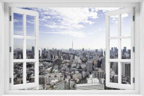 Fototapeta Naklejka Na Ścianę Okno 3D - 東京スカイツリーと都市景観